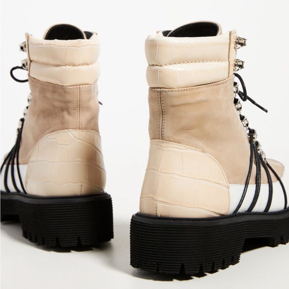 Freda Salvador Claudia Lace-Up Boots in Khaki - Picture 3 of 11